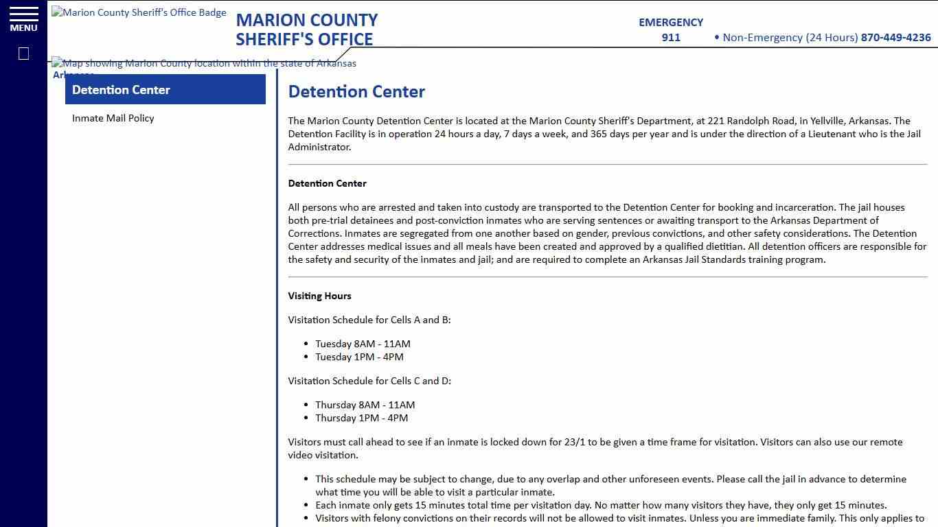 Detention Center Marion County Sheriff AR